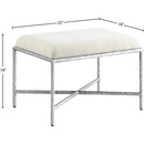 Meridian Valley Cream Chenille Fabric Bench IMAGE 6