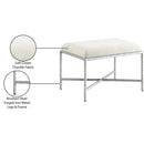 Meridian Valley Cream Chenille Fabric Bench IMAGE 7