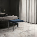 Meridian Valley Navy Chenille Fabric Bench IMAGE 2