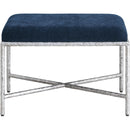  Color_Navy -- Valley Navy Chenille Fabric Upholstered Bench IMAGE 3