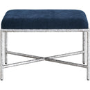 Meridian Valley Navy Chenille Fabric Bench IMAGE 3