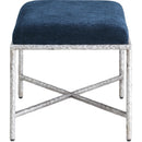  Color_Navy -- Valley Navy Chenille Fabric Upholstered Bench IMAGE 4