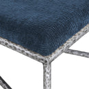 Color_Navy -- Valley Navy Chenille Fabric Upholstered Bench IMAGE 5