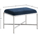  Color_Navy -- Valley Navy Chenille Fabric Upholstered Bench IMAGE 6