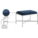  Color_Navy -- Valley Navy Chenille Fabric Upholstered Bench IMAGE 7