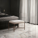  Color_Beige -- Meridian Valley Chenille Fabric Upholstered Bench IMAGE 2