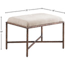  Color_Beige -- Meridian Valley Chenille Fabric Upholstered Bench IMAGE 6