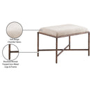  Color_Beige -- Meridian Valley Chenille Fabric Upholstered Bench IMAGE 7