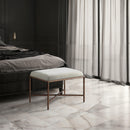  Color_Cream -- Valley Cream Chenille Fabric Upholstered Bench IMAGE 2