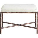 Meridian Valley Cream Chenille Fabric Bench IMAGE 3