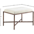 Meridian Valley Cream Chenille Fabric Bench IMAGE 6