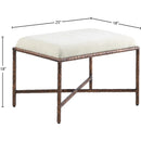  Color_Cream -- Valley Cream Chenille Fabric Upholstered Bench IMAGE 6