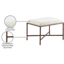 Meridian Valley Cream Chenille Fabric Bench IMAGE 7