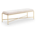  Color_Beige -- Meridian Valley Chenille Fabric Upholstered Bench IMAGE 1