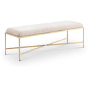  Color_Beige -- Meridian Valley Chenille Fabric Upholstered Bench IMAGE 1