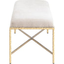  Color_Beige -- Meridian Valley Chenille Fabric Upholstered Bench IMAGE 4