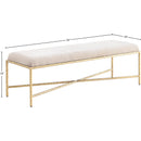Meridian Valley Beige Chenille Fabric Bench IMAGE 6