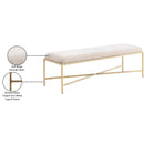  Color_Beige -- Meridian Valley Chenille Fabric Upholstered Bench IMAGE 7