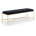  Color_Black -- Valley Black Chenille Fabric Upholstered Bench IMAGE 1