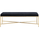  Color_Black -- Valley Black Chenille Fabric Upholstered Bench IMAGE 3