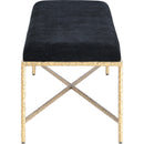  Color_Black -- Valley Black Chenille Fabric Upholstered Bench IMAGE 4