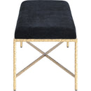 Meridian Valley Black Chenille Fabric Bench IMAGE 4