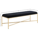 Color_Black -- Valley Black Chenille Fabric Upholstered Bench IMAGE 6