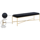 Meridian Valley Black Chenille Fabric Bench IMAGE 7