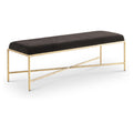  Color_Brown -- Valley Brown Chenille Fabric Upholstered Bench IMAGE 1