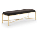  Color_Brown -- Valley Brown Chenille Fabric Upholstered Bench IMAGE 1