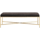  Color_Brown -- Valley Brown Chenille Fabric Upholstered Bench IMAGE 3