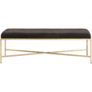 Meridian Valley Brown Chenille Fabric Bench IMAGE 3