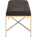  Color_Brown -- Valley Brown Chenille Fabric Upholstered Bench IMAGE 4