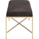Meridian Valley Brown Chenille Fabric Bench IMAGE 4