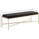  Color_Brown -- Valley Brown Chenille Fabric Upholstered Bench IMAGE 6