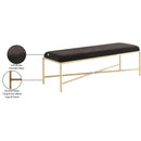 Meridian Valley Brown Chenille Fabric Bench IMAGE 7
