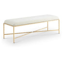  Color_Cream -- Valley Cream Chenille Fabric Upholstered Bench IMAGE 1
