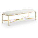 Meridian Valley Cream Chenille Fabric Bench IMAGE 1