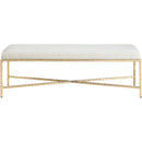  Color_Cream -- Valley Cream Chenille Fabric Upholstered Bench IMAGE 3