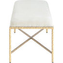 Meridian Valley Cream Chenille Fabric Bench IMAGE 4