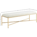 Meridian Valley Cream Chenille Fabric Bench IMAGE 6