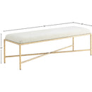  Color_Cream -- Valley Cream Chenille Fabric Upholstered Bench IMAGE 6