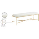  Color_Cream -- Valley Cream Chenille Fabric Upholstered Bench IMAGE 7