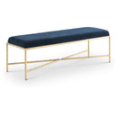  Color_Navy -- Valley Navy Chenille Fabric Upholstered Bench IMAGE 1