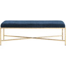  Color_Navy -- Valley Navy Chenille Fabric Upholstered Bench IMAGE 3