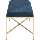  Color_Navy -- Valley Navy Chenille Fabric Upholstered Bench IMAGE 4