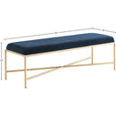  Color_Navy -- Valley Navy Chenille Fabric Upholstered Bench IMAGE 6
