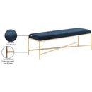  Color_Navy -- Valley Navy Chenille Fabric Upholstered Bench IMAGE 7