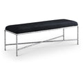  Color_Black -- Meridian Valley Chenille Fabric Upholstered Bench IMAGE 1