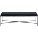 Color_Black -- Meridian Valley Chenille Fabric Upholstered Bench IMAGE 3